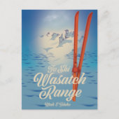 Wasatch Range Utah & Idaho ski-poster Briefkaart (Voorkant)