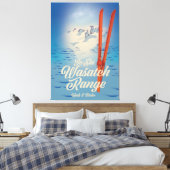 Wasatch Range Utah & Idaho Ski poster Canvas Afdruk (Insitu (Slaapkamer))