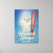 Wasatch Range Utah & Idaho Ski poster Canvas Afdruk (Voorkant)