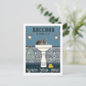 wasbak was uw handen roze briefkaart (Staand voorkant)