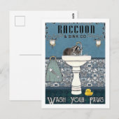 wasbak was uw handen roze briefkaart (Voorkant / Achterkant)