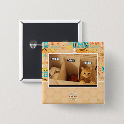 wasbakje vierkante button 5,1 cm (Voorkant /achterkant)