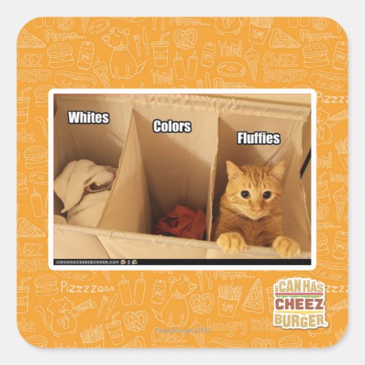 wasbakje vierkante sticker (Voorkant)