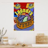 Wasbakmand wasgoed poster (Keuken)