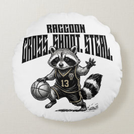 Wasbalster Raccoon - Grafiek van Cross Shoot Steal Rond Kussen