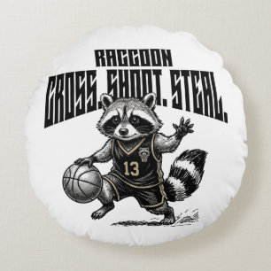 Wasbalster Raccoon - Grafiek van Cross Shoot Steal Rond Kussen