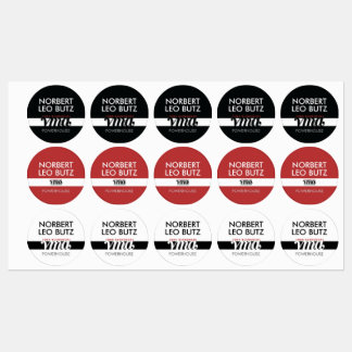 Wasbare Waterdichte Sticker Label Zwart Rood Wit