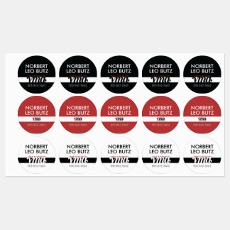 Wasbare Waterdichte Sticker Label Zwart Rood Wit