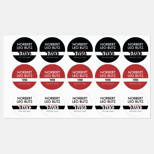 Wasbare Waterdichte Sticker Label Zwart Rood Wit (Vel)