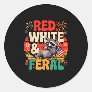 Wasbeer 4 juli Patriottisch Schattige Rood Wit en  Ronde Sticker