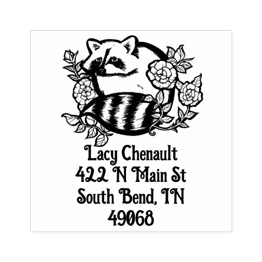 wasbeer adres rubberstempel (Afrduk)