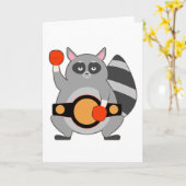 Wasbeer als boks kampioen met riem kaart (Gele Bloem)