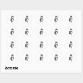 Wasbeer als bruidegom met dasje ronde sticker (Vel)