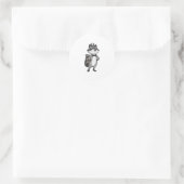 Wasbeer als bruidegom met dasje ronde sticker (Tas)