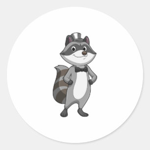 Wasbeer als bruidegom met dasje ronde sticker