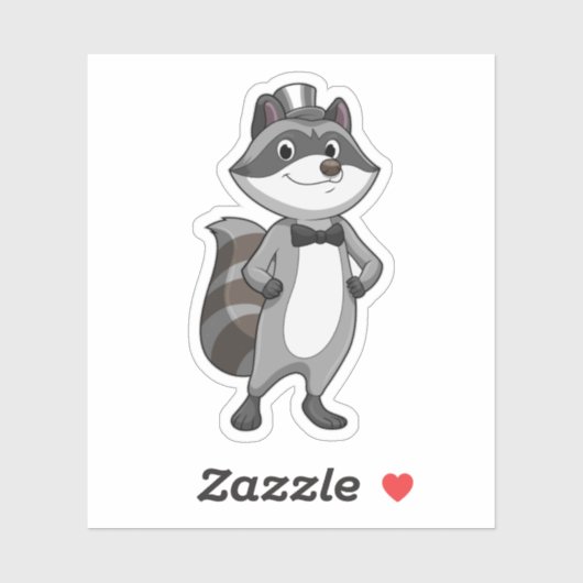 Wasbeer als bruidegom met dasje sticker (Vel)