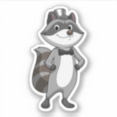 Wasbeer als bruidegom met dasje sticker (Voorkant)