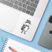 Wasbeer als bruidegom met dasje sticker (Laptop met iPhone)