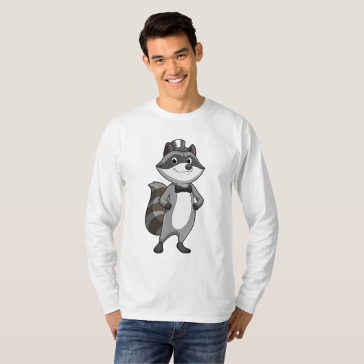 Wasbeer als bruidegom met stropdas t-shirt (Voorkant volledig)