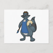 Wasbeer als schilder met penseel briefkaart (Voorkant)