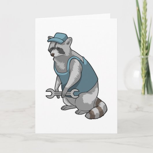 Wasbeer als vakman met sleutel kaart (Voorkant)