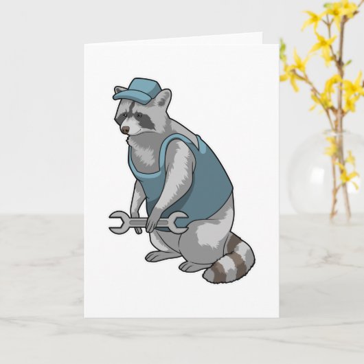 Wasbeer als vakman met sleutel kaart (Gele Bloem)