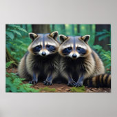 Wasbeer Animal Natuur Wildlife Affection Caring Poster (Voorkant)