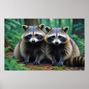 Wasbeer Animal Natuur Wildlife Affection Caring Poster