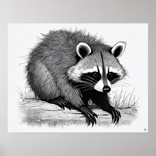 Wasbeer - Archief Art Print (Voorkant)