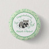 wasbeer Baby shower Ronde Button 3,2 Cm (Voorkant)