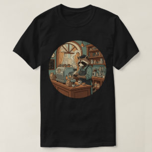 Wasbeer Barista - Gezellige Vintage Koffiezaak T-shirt