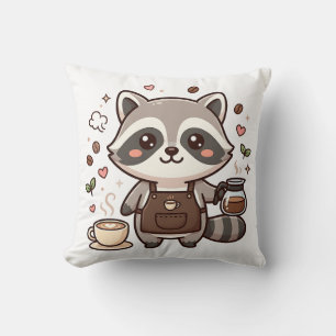 Wasbeer Barista Kussen Kawaii Koffie