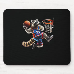 Wasbeer Basketbal Dunk Kunst - Leuk Sport Dieren I Muismat