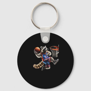 Wasbeer Basketbal Dunk Kunst - Leuke Sport Dier Il Sleutelhanger