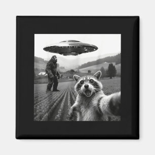 Wasbeer Bigfoot Selfie Ufo Grappige Wasbeer Alien  Magneet