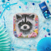 Wasbeer & bloempapier bord (Feest)