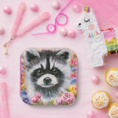 Wasbeer & bloempapier bord (Feest)