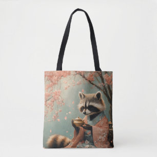 Wasbeer Boeddha: Vredige thee onder de kersenboom Tote Bag