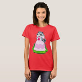 Wasbeer Bruid Hart Trouwen T-shirt (Voorkant volledig)