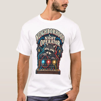 Wasbeer Buurt Nacht Operator T-shirt