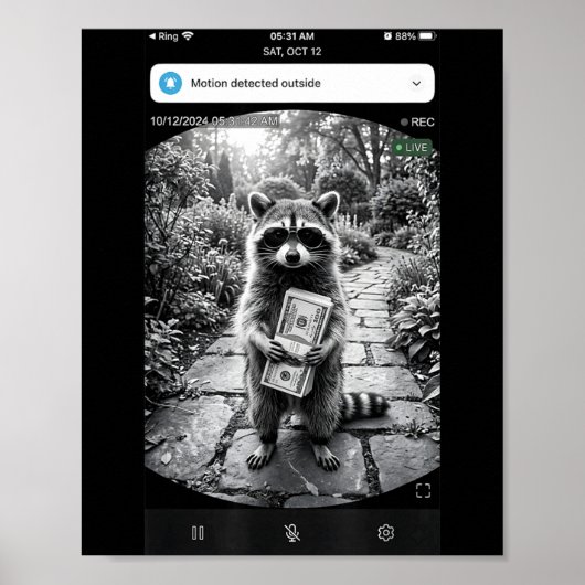 Wasbeer Cash Deur Camera Meme Design Poster (Voorkant)