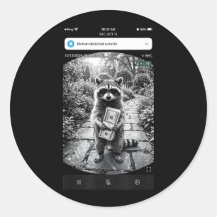 Wasbeer Cash Deur Camera Meme Design Ronde Sticker