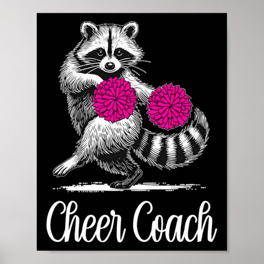 Wasbeer Cheer Coach Grappige Cheerleader Cheerlead Poster (Voorkant)