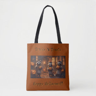 Wasbeer Cottagecore Halloween snoepzak Tote Bag