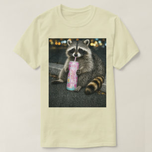 Wasbeer Cotton Candy Drank Grafische T-shirt, Leuk T-shirt