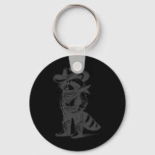 Wasbeer Cowboy Cowgirl Trash Panda Western Sleutelhanger