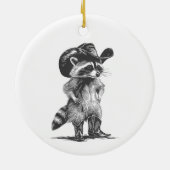 Wasbeer Cowboy Grappige Wasbeer Grafisch Meme Mann Keramisch Ornament (Achterkant)