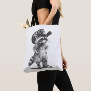 Wasbeer Cowboy Grappige Wasbeer Grafisch Meme Mann Tote Bag