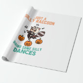 Wasbeer Dansende Halloween Pompoen Feest Cadeaupapier (Uitgerold)