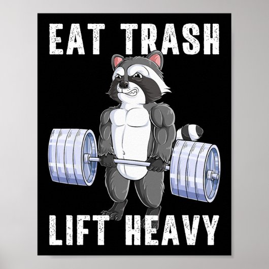 Wasbeer Deadlift Bodybuilding Garbage Animal Gym F Poster (Voorkant)